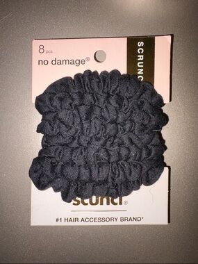 scunci Black No Damage Scrunchies - 8 Pack